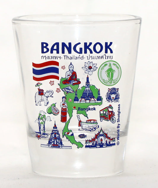 Bangkok Thailand Landmarks and Icons Collage Shot Glass