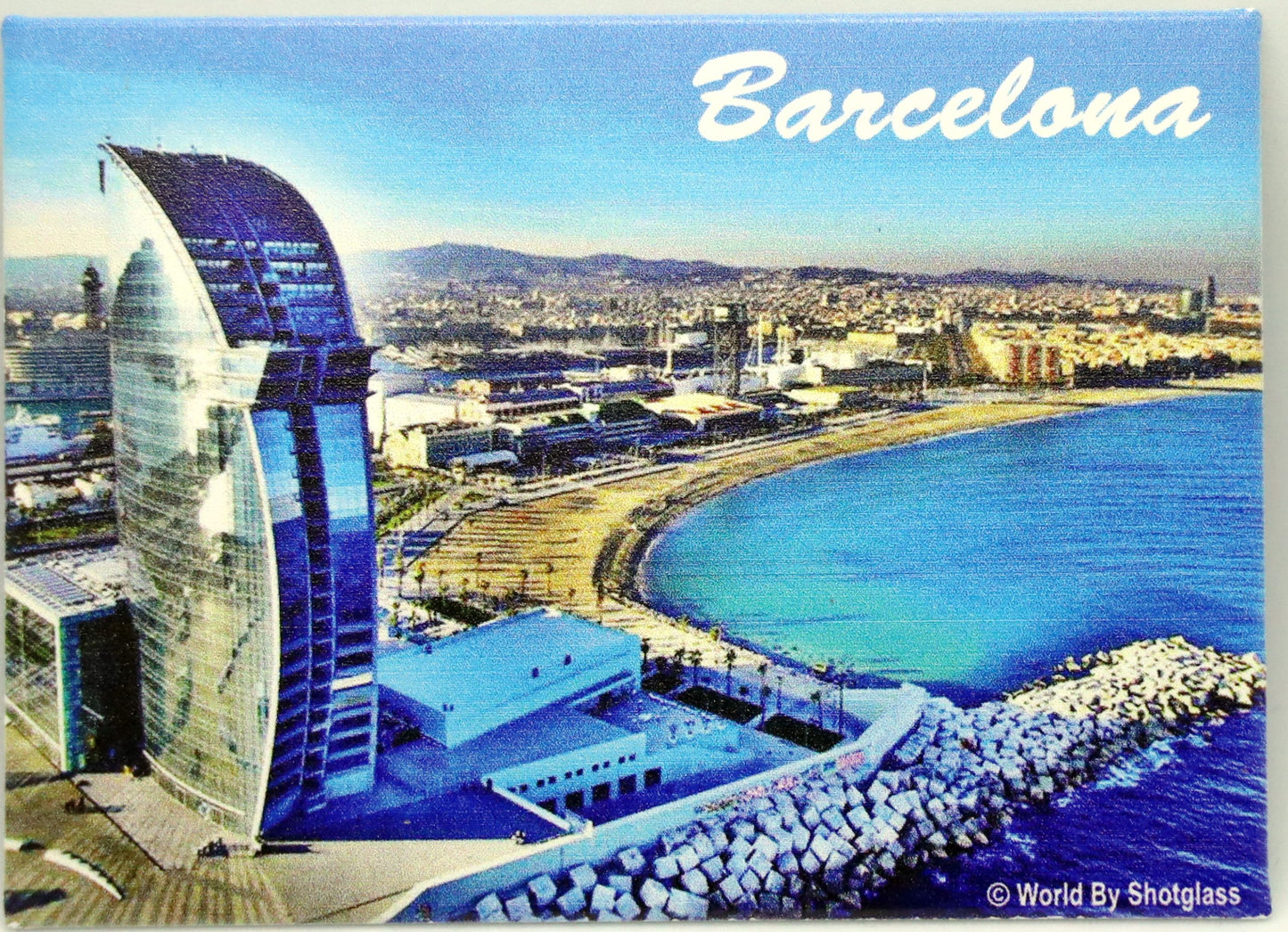 Barcelona Spain Panorama Fridge Collector's Souvenir Magnet 2.5 inches X 3.5 inches