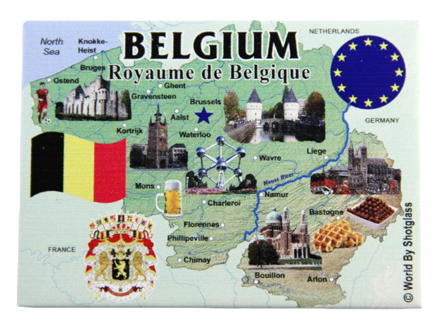 Belgium EU Series Souvenir Fridge Magnet 2.5 inches X 3.5 inches