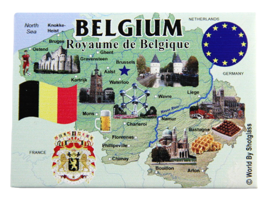 Belgium EU Series Souvenir Fridge Magnet 2.5 inches X 3.5 inches