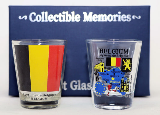 Belgium Souvenir Boxed Shot Glass Set (Set of 2)