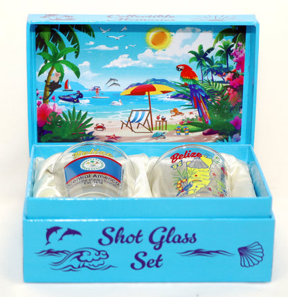 Belize Central America Boxed Shot Glass Set (Set of 2)