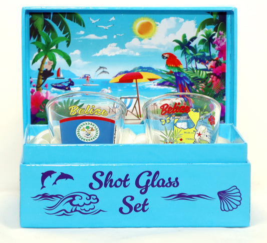 Belize Central America Boxed Shot Glass Set (Set of 2)
