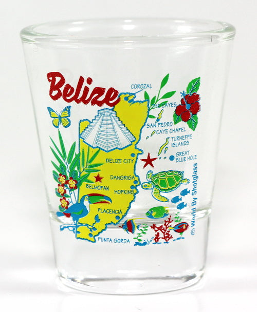 Belize Map Shot Glass