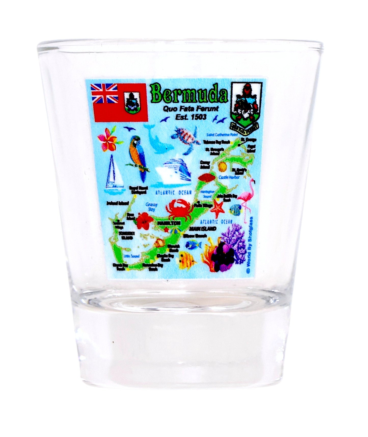 Bermuda Landmarks and Icons Collage Shot Glass