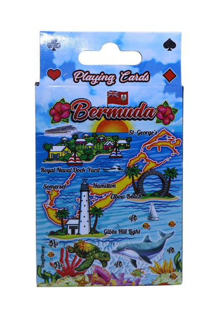 Bermuda Map Collectible Souvenir Playing Cards with Header