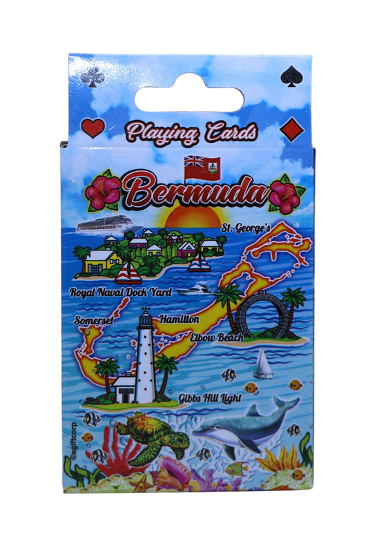 Bermuda Map Collectible Souvenir Playing Cards with Header