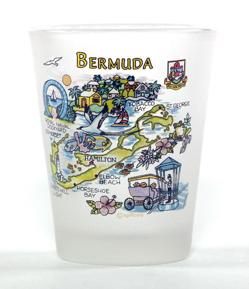 Bermuda Map Shot Glass