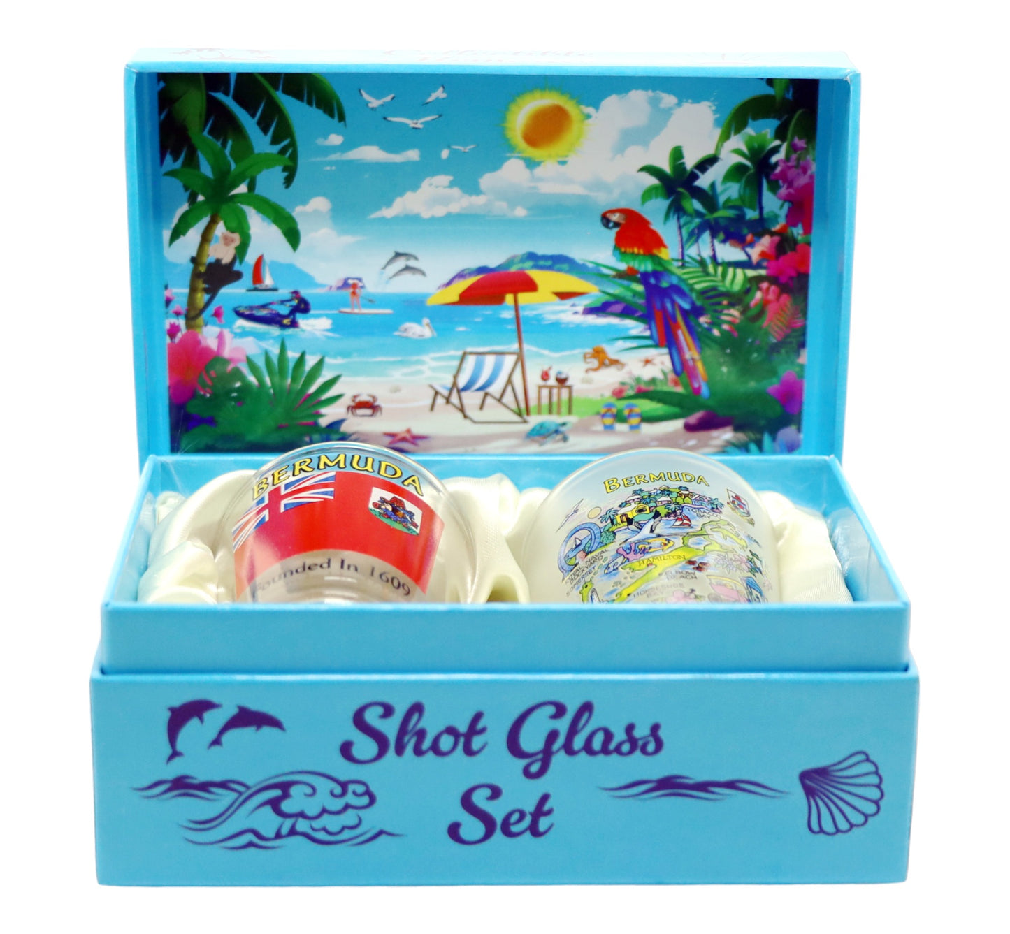 Bermuda Caribbean Shot Glass Boxed Set (Set of 2)