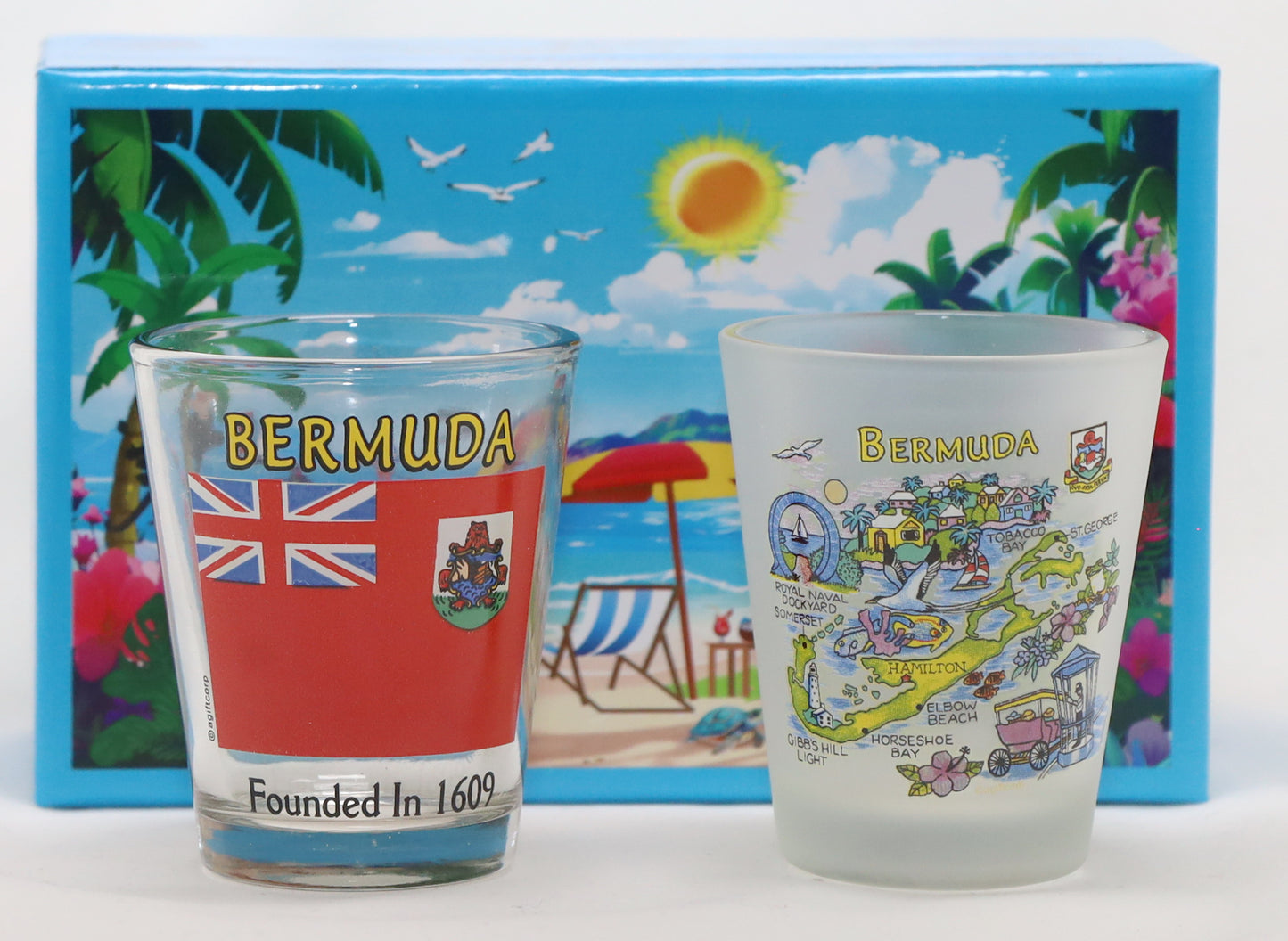 Bermuda Caribbean Shot Glass Boxed Set (Set of 2)