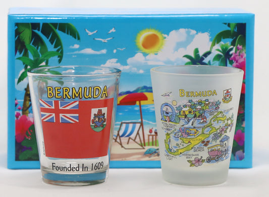 Bermuda Caribbean Shot Glass Boxed Set (Set of 2)