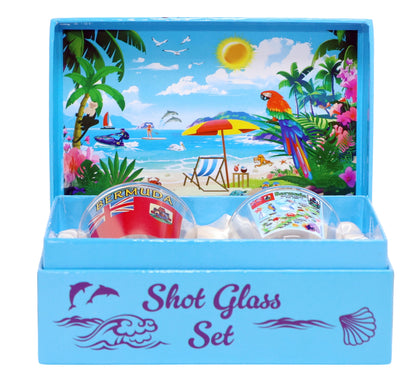Bermuda Caribbean Shot Glass Boxed Set (Set of 2)