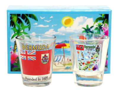 Bermuda Caribbean Shot Glass Boxed Set (Set of 2)