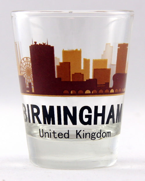 Birmingham United Kingdom Sunset Skyline shot glass