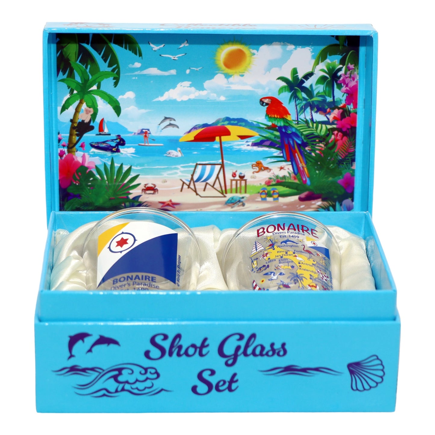 Bonaire Caribbean Shot Glass Boxed Set (Set of 2)