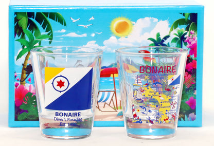 Bonaire Caribbean Shot Glass Boxed Set (Set of 2)