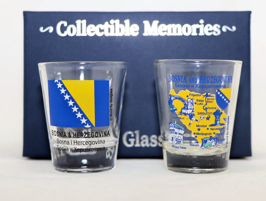 Bosnia & Herzegovina Souvenir Boxed Shot Glass Set (Set of 2)