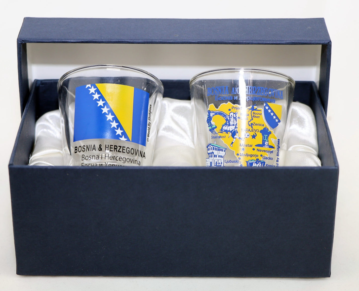 Bosnia & Herzegovina Souvenir Boxed Shot Glass Set (Set of 2)