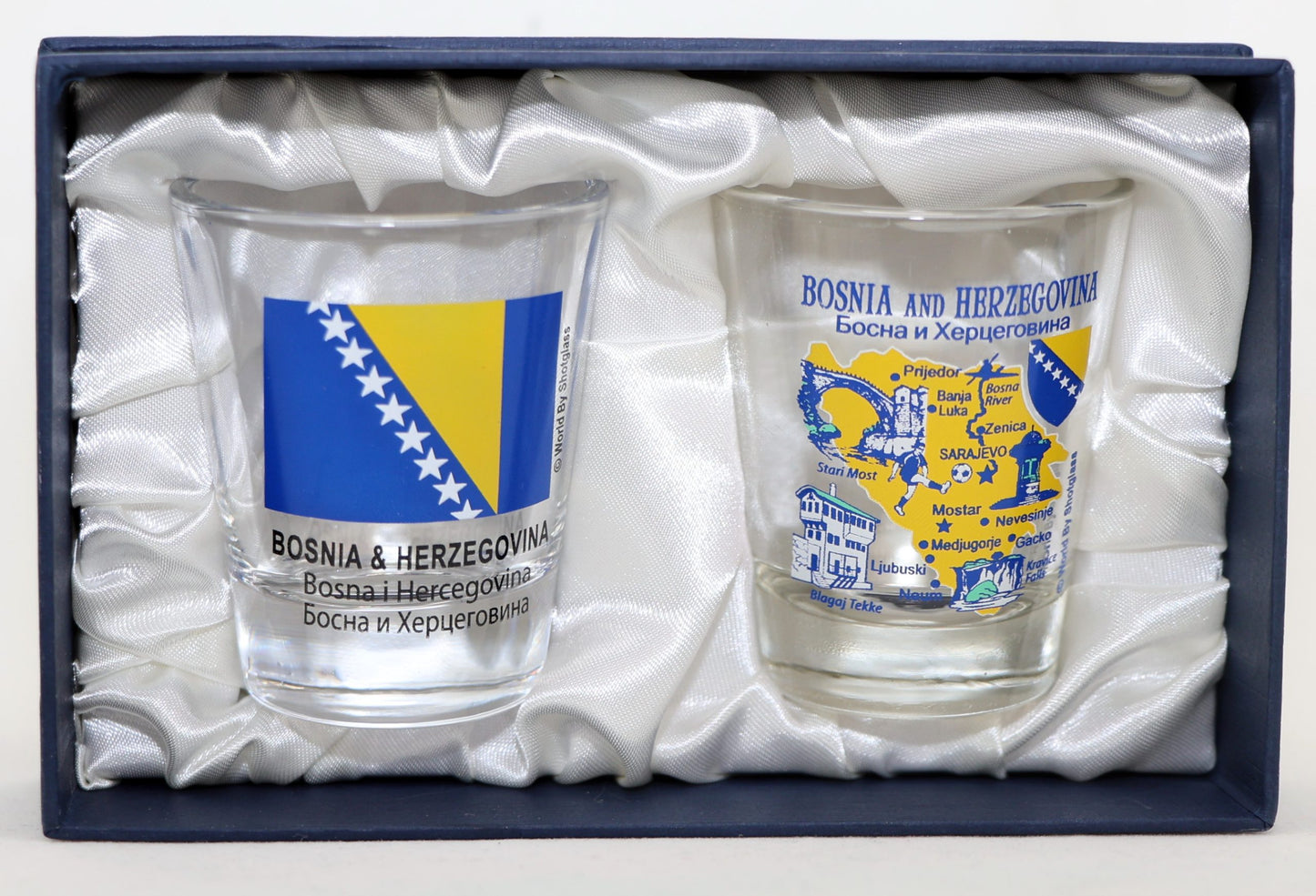 Bosnia & Herzegovina Souvenir Boxed Shot Glass Set (Set of 2)