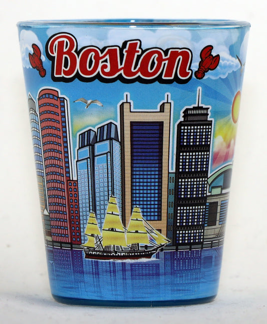 Boston Massachusetts Skyline In-and-Out Shot Glass