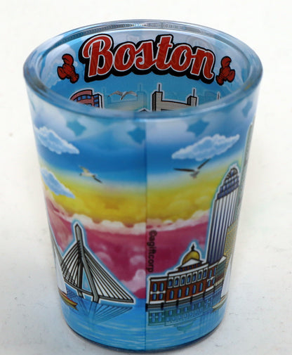 Boston Massachusetts Skyline In-and-Out Shot Glass