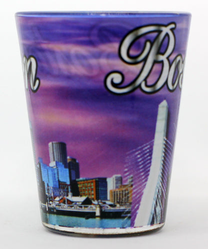 Boston Massachussetts Lavender Skyline Shot Glass