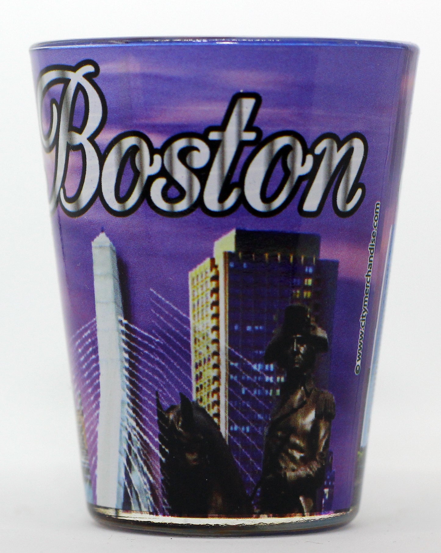 Boston Massachussetts Lavender Skyline Shot Glass