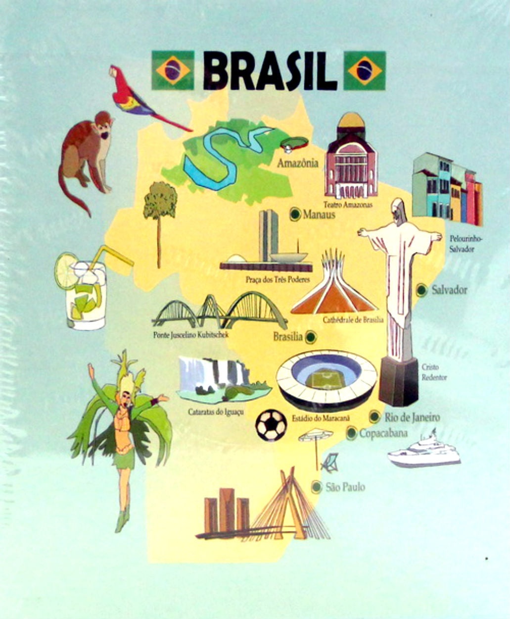 Brazil Embossed Photo Album 200 Photos / 4x6