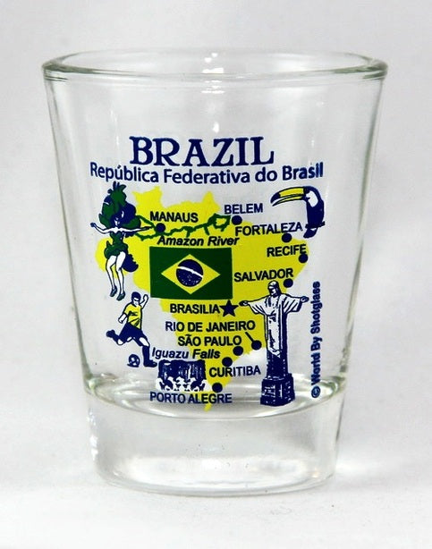 Brazil Landmarks and Icons Collage Shot Glass