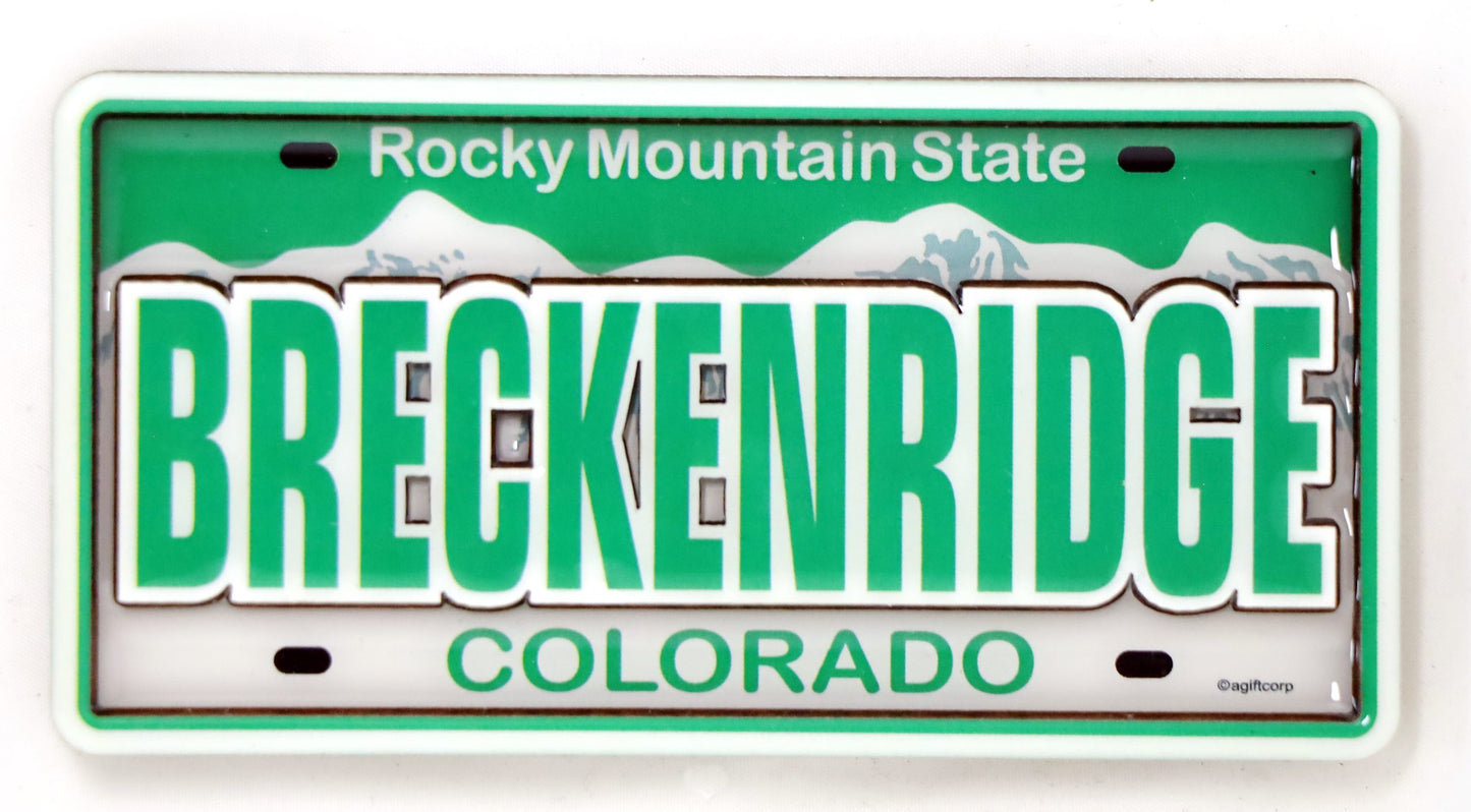 Breckenridge Colorado License Plate Dual Layer MDF magnet