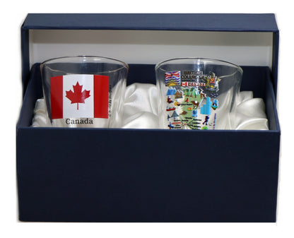 British Columbia Canada Souvenir Boxed Shot Glass Set (Set of 2)