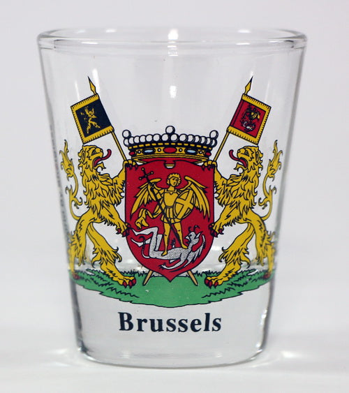 Brussels Belgium Coat Of Arms Shot Glass