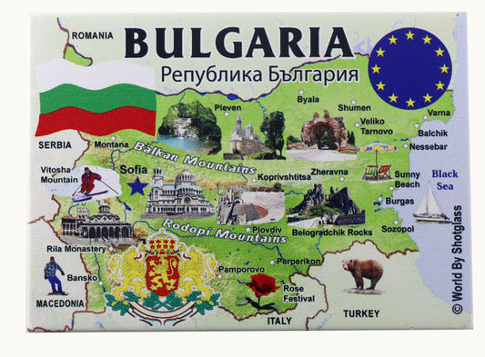 Bulgaria EU Series Souvenir Fridge Magnet 2.5 inches X 3.5 inches