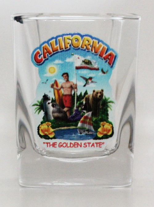 California State Montage Square Shot Glass