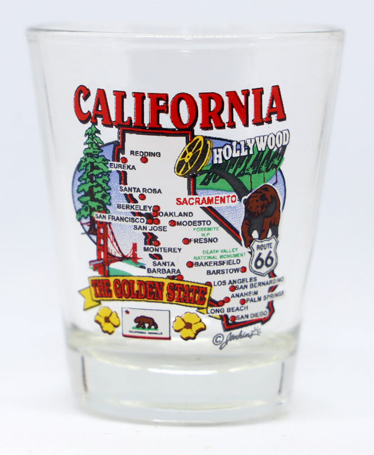 California State Elements Map Shot Glass
