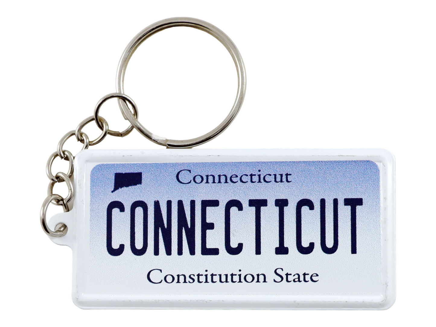 Connecticut License Plate Aluminum Ultra-Slim Rectangular Souvenir Keychain 2.5" X 1.25"x 0.06"