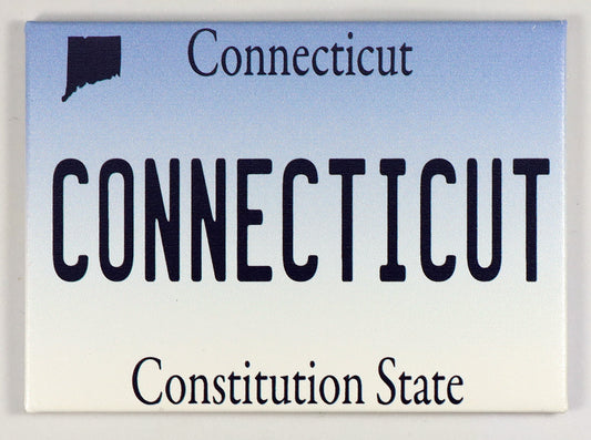 Connecticut License Plate Fridge Collector's Souvenir Magnet 2.5" X 3.5"