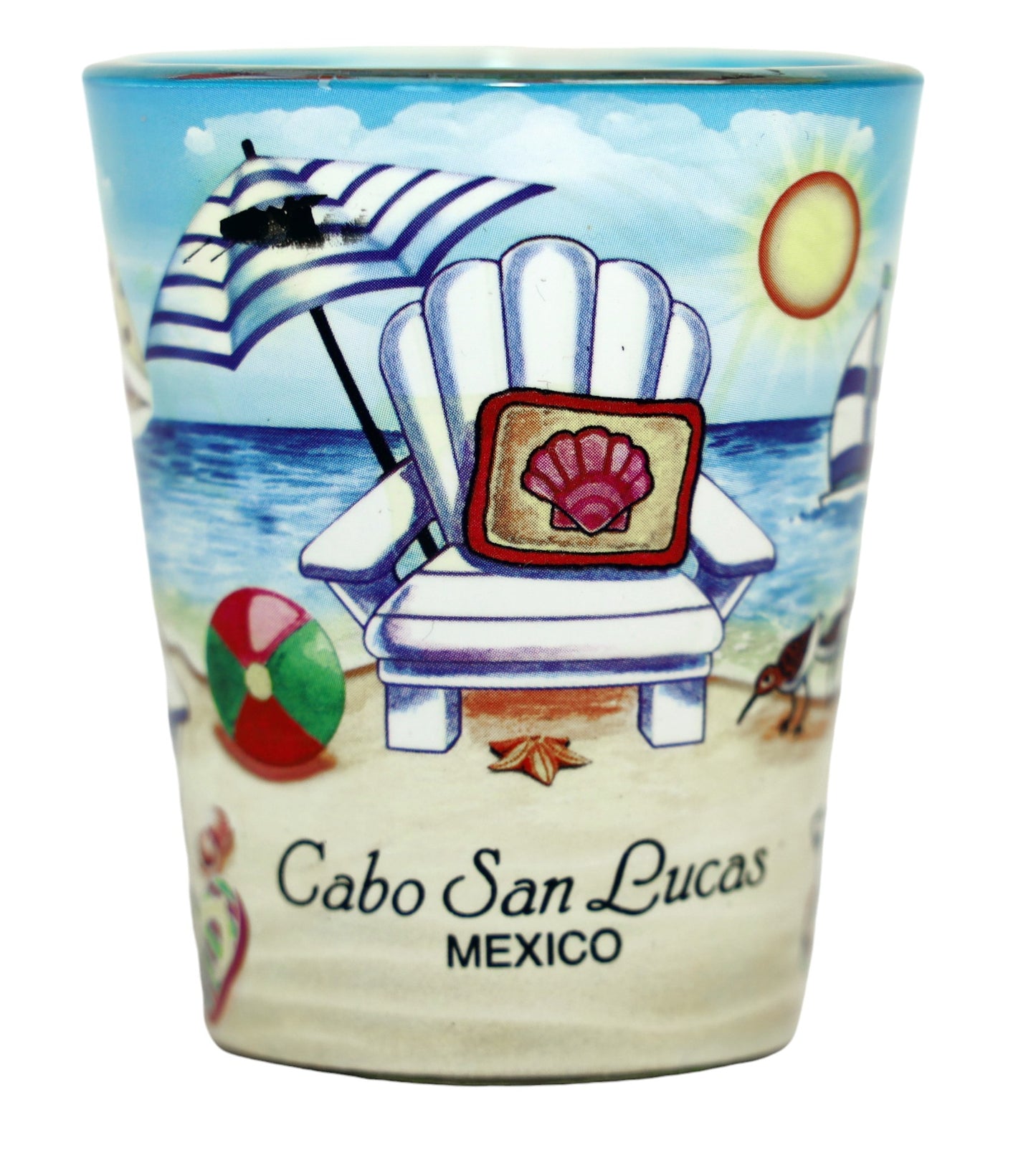 Cabo San Lucas Mexico Beach Chair In and Out Shot Glass