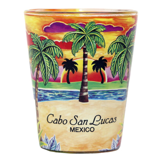 Cabo San Lucas Mexico Yellow Palms In-and-Out Shot Glass