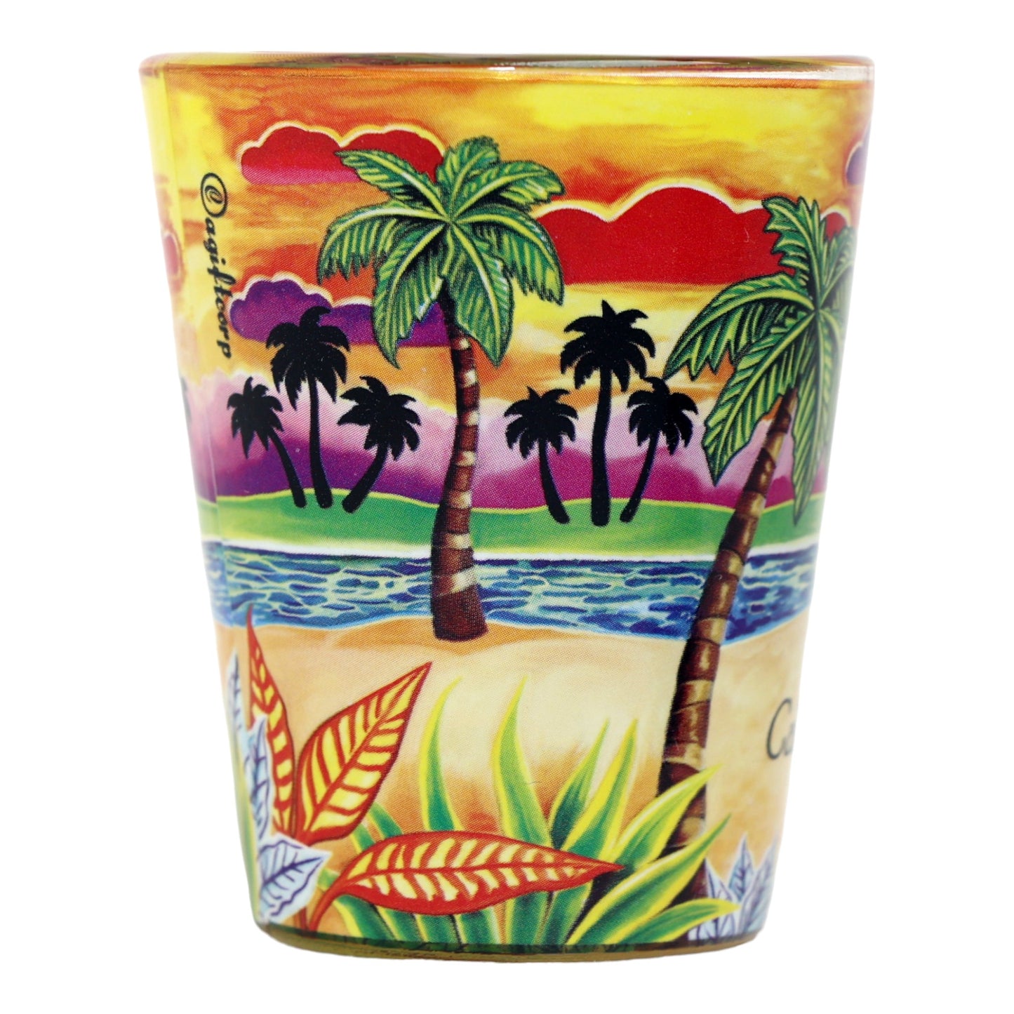 Cabo San Lucas Mexico Yellow Palms In-and-Out Shot Glass