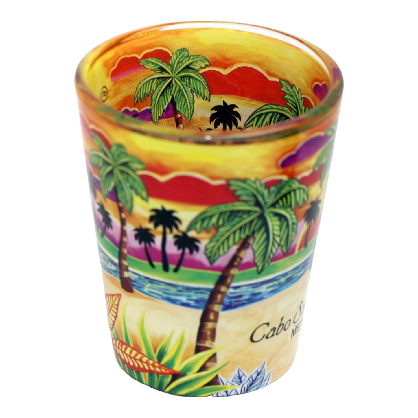 Cabo San Lucas Mexico Yellow Palms In-and-Out Shot Glass