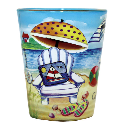 Daytona Beach Florida Beach Chair In and Out Shot Glass