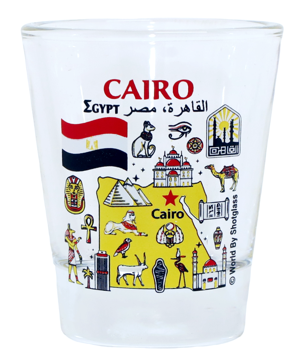 Cairo Egypt Landmarks and Icons Collage Shot Glass