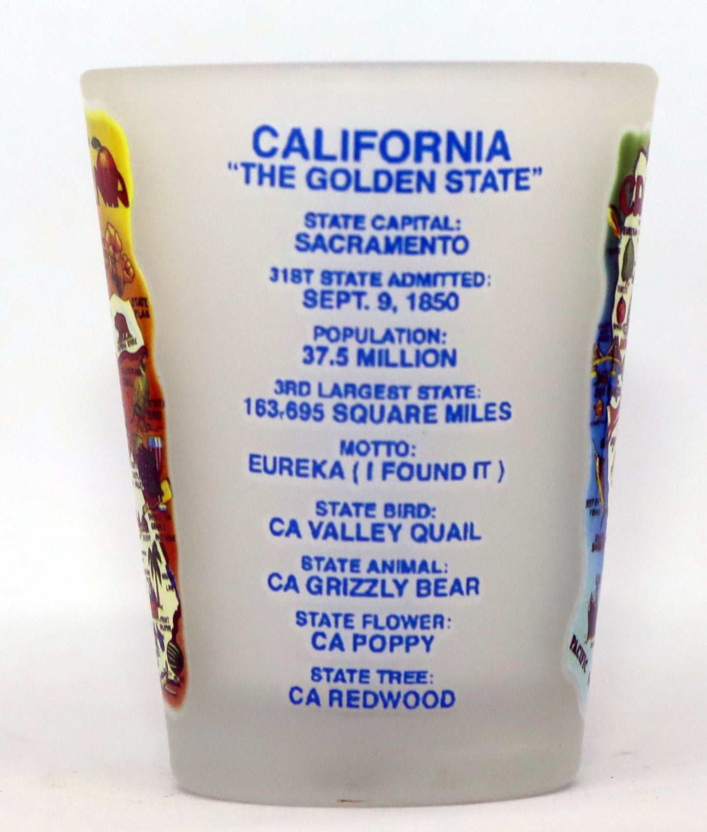 California Map Frosted Shot Glass