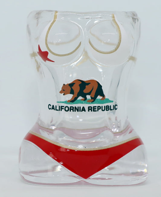 California Full Bikini Shaped Bear Flag Shot Glass