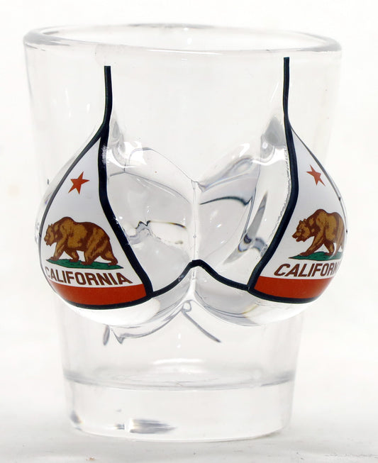 California Republic Flag Bikini Bust 3D Shot Glass