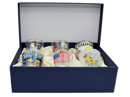 California United States USA Souvenir Boxed Shot Glass Set (Set of 6)