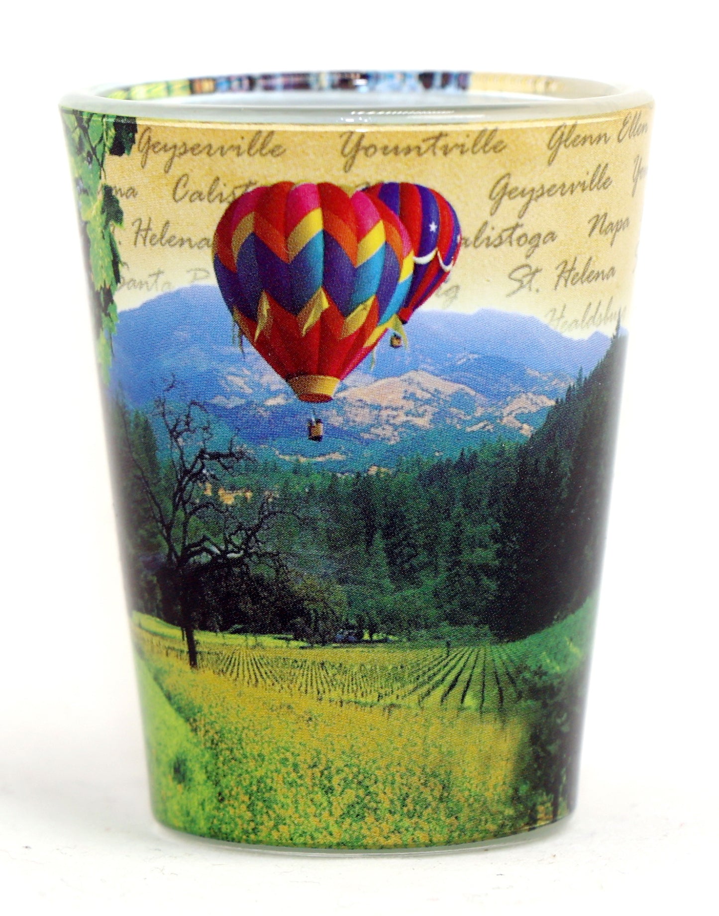California Wine Varieties Black Shot Glass