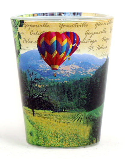 California Wine Varieties Black Shot Glass