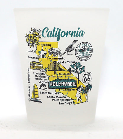 United States USA Pacific States Souvenir Boxed Shot Glass Set (Set of 6)